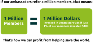 1 million members = 1 million dollars invested in vegan startups